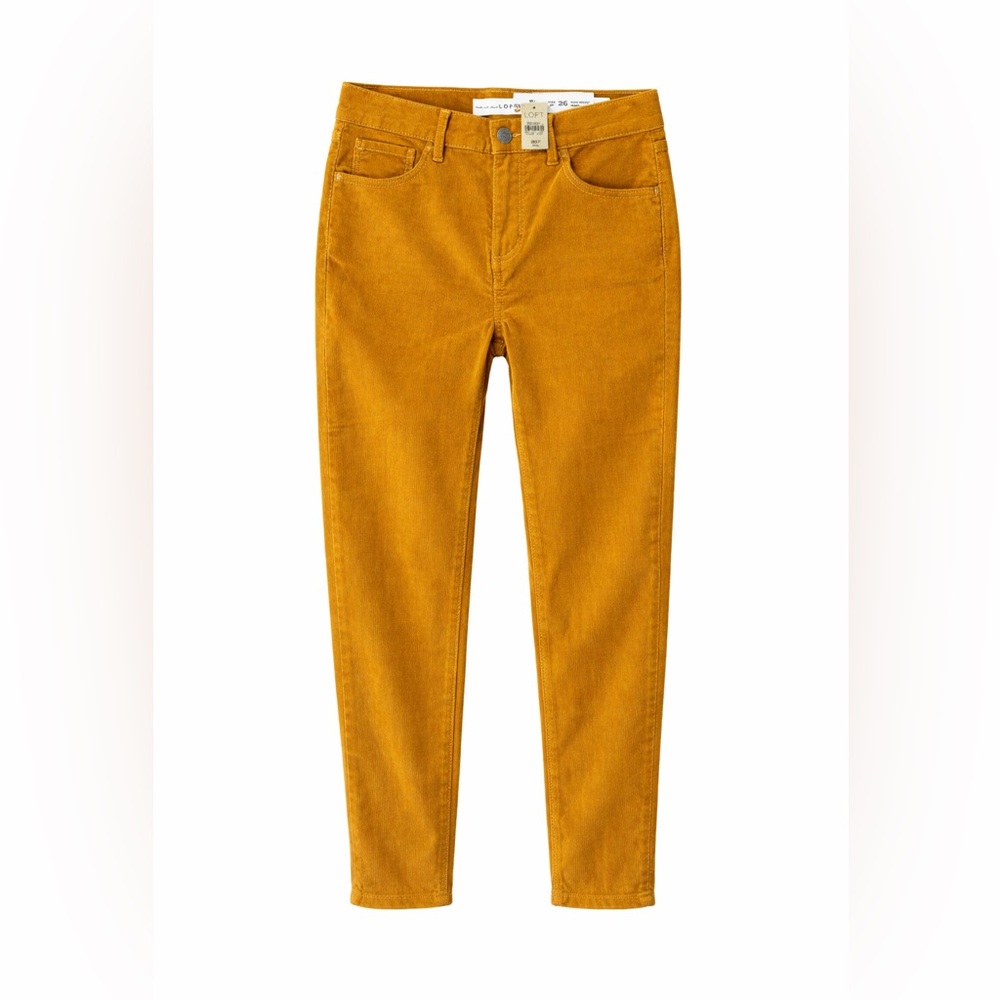 NWT Loft Gold High Rise Skinny Corduroy Pants